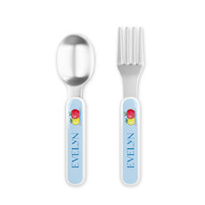 School Days Toddler Stainless Steel Fork and Spoon Set