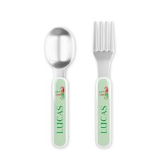 Christmas Elf Toddler Stainless Steel Fork and Spoon Set