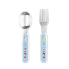 Summer Parade Toddler Stainless Steel Fork and Spoon Set
