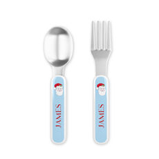 Jolly St. Nick Toddler Stainless Steel Fork and Spoon Set
