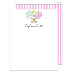 Pink Pickleball Flat Note Cards