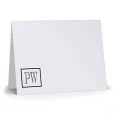 Remington Initials Folded Note Cards  - Raised Ink