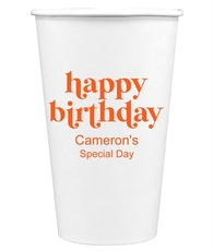 Cute Happy Birthday Paper Coffee Cups