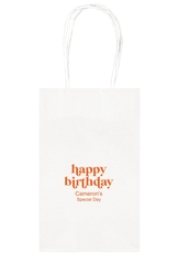 Cute Happy Birthday Medium Twisted Handled Bags