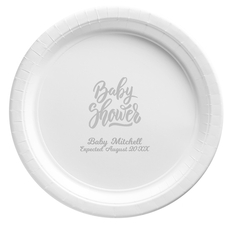 Handwritten Baby Shower Paper Plates