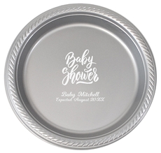 Handwritten Baby Shower Plastic Plates