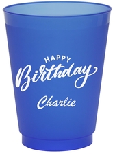 Happy Birthday Vintage Colored Shatterproof Cups
