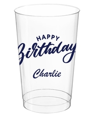 Happy Birthday Vintage Clear Plastic Cups