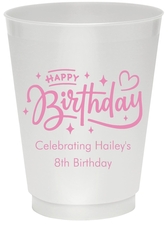 Happy Birthday Twinkles Colored Shatterproof Cups