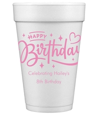 Happy Birthday Twinkles Styrofoam Cups