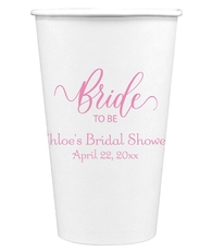 Bride To Be Swish Paper Coffee Cups