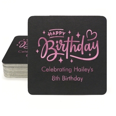 Happy Birthday Twinkles Square Coasters