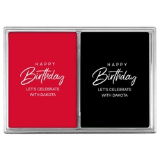 Happy Birthday Sophisticate Double Deck Playing Cards
