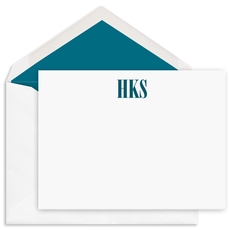 Bold Initials Flat Note Cards - Raised Ink