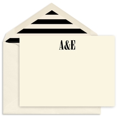 Bold Initials Flat Note Cards - Raised Ink