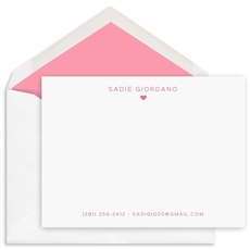Mini Heart Flat Note Cards - Raised Ink