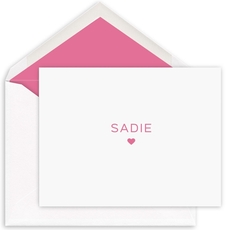 Mini Heart Folded Note Cards - Raised Ink
