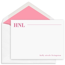 Initial Statement Flat Note Cards - Raised Ink