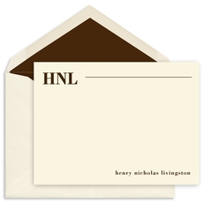 Initial Statement Flat Note Cards - Raised Ink