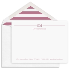 Executive Initials Flat Note Cards - Raised Ink