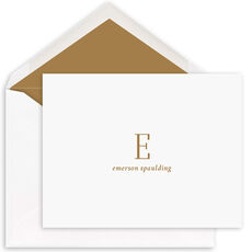 Tall Initials Folded Note Cards - Raised Ink