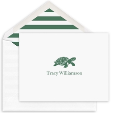 Turtle Folded Note Cards - Raised Ink