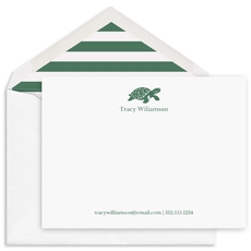 Turtle Flat Note Card - Raised Ink