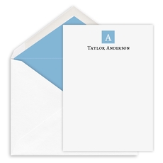 Classic Square Initial Petite Flat Note Cards