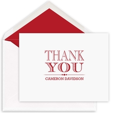 Grand Thank You Folded Note Cards - Raised Ink