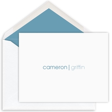 Dual Name Folded Note Cards - Letterpress