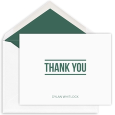 Double Line Thank You Folded Note Cards - Letterpress