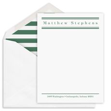 Upright Flat Note Cards - Raised Ink