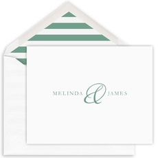 Elegant Ampersand Folded Note Cards - Letterpress