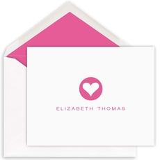 Modern Heart Folded Note Cards - Letterpress