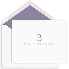 VIP Initial Folded Note Cards - Letterpress