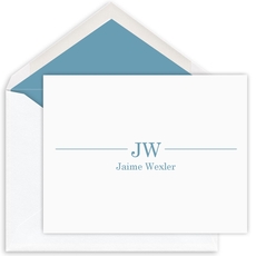 Executive Initials Folded Note Cards - Letterpress