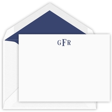 Block Monogram Flat Correspondence Note Cards - Letterpress