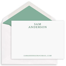 Serif Name Flat Note Cards - Raised Ink