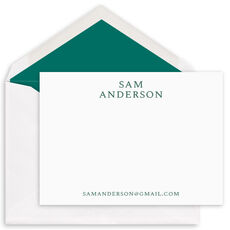 Serif Name Flat Note Cards - Letterpress