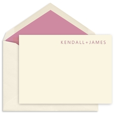 Top Right Corner Text Flat Note Cards - Raised Ink