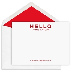 Bold Hello Flat Note Cards - Raised Ink