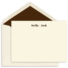 Bold Modern Type Flat Note Cards - Raised Ink