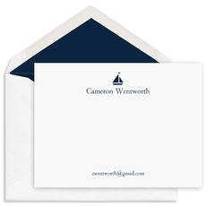 Sailboat Flat Note Cards - Raised Ink