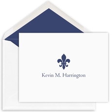 Fleur de Lis Folded Note Cards - Letterpress