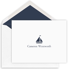 Sailboat Folded Note Cards - Letterpress