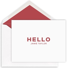 Bold Hello Folded Note Cards - Letterpress