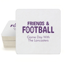 Friends and Football Square Coasters