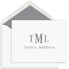 Traditional Monogram Folded Note Cards