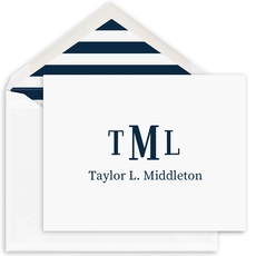 Traditional Monogram Folded Note Cards