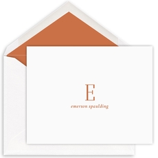 Tall Initials Folded Note Cards - Letterpress